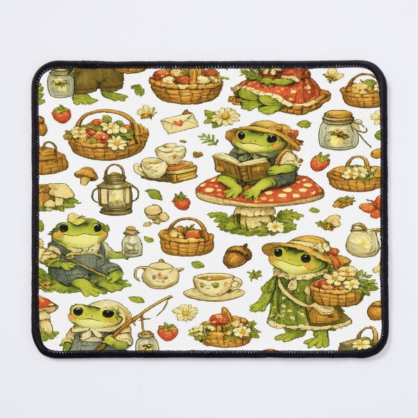 Item preview, Cute Cottagecore Frog Seamless Pattern | Whimsical Forest Frogs, Mushrooms & Wildflowers designed and sold by AvalonTshirts.