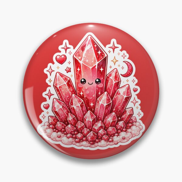 Item preview, Cute Kawaii Red Crystal Cluster Sticker designed and sold by Christiana-Art.