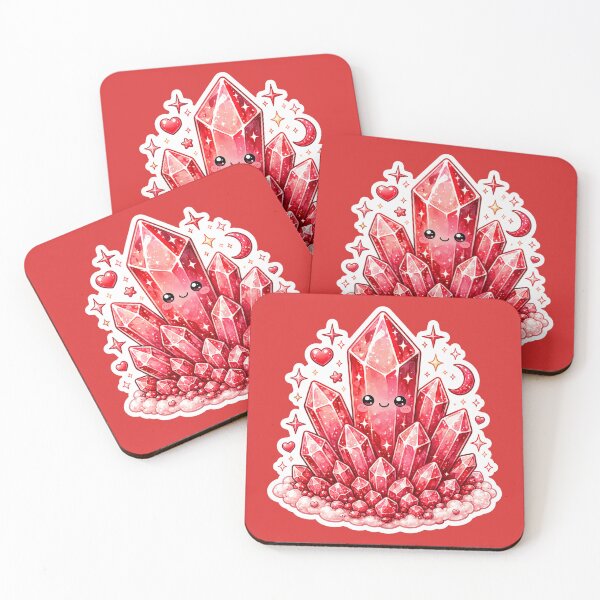 Item preview, Cute Kawaii Red Crystal Cluster Sticker designed and sold by Christiana-Art.