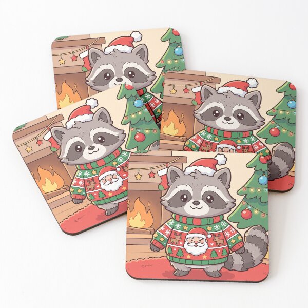 Item preview,  jimothy raccoon wearing Ugly Christmas Sweater designed and sold by Softie Sticker Studio.