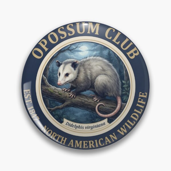 Artikelvorschau, Vintage-Abzeichen des Opossum Clubs, Nordamerikanische Tierwelt entworfen und verkauft von CalmCapy Co.