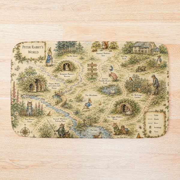 Item preview, Peter Rabbit Map - Vintage Storybook Woodland World, Nursery Decor Lovers designed and sold by RickE.