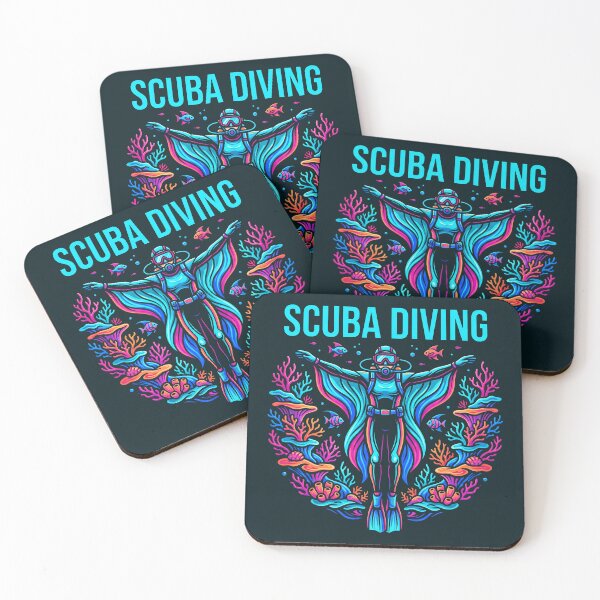 Item preview, Pixel Art Scuba Diving Neon Synthwave Coral Reef Graphic designed and sold by KiwiRider.