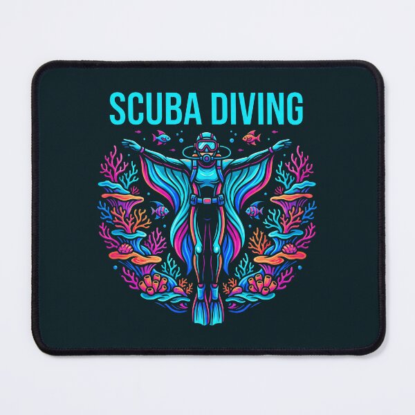 Item preview, Pixel Art Scuba Diving Neon Synthwave Coral Reef Graphic designed and sold by KiwiRider.