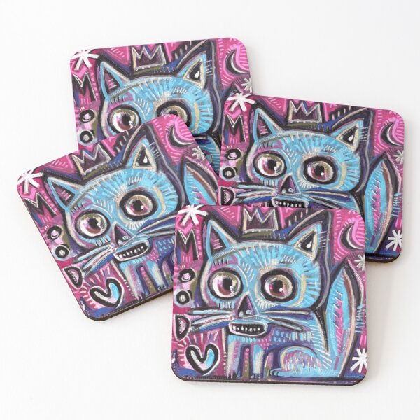 Item preview, Crowned Blue Cat in a Pink Moon designed and sold by dariakustocr.