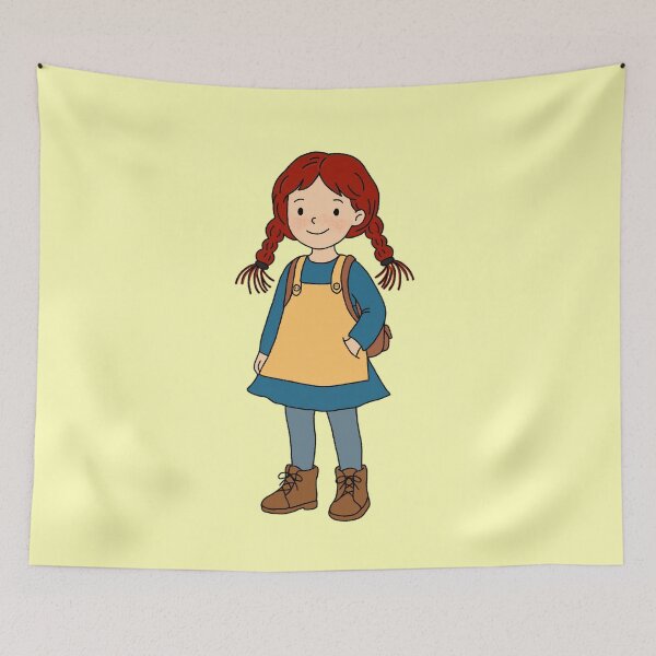 Item preview, Redhead girl with braids - 2000s retro illustration designed and sold by ZuriRetroPrints.