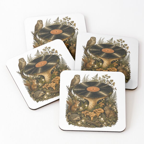 Item preview, Woodland Melodies | Vintage Vinyl Mushroom Botanical Illustration designed and sold by Golden Era Studio.