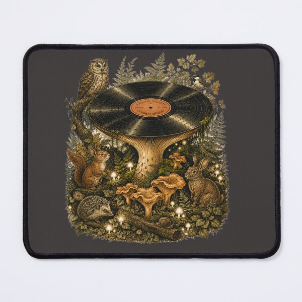 Item preview, Woodland Melodies | Vintage Vinyl Mushroom Botanical Illustration designed and sold by Golden Era Studio.