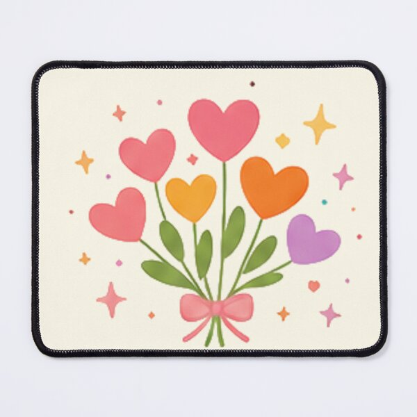 Item preview, Colorful Heart Bouquet Whimsical Pastel Valentine Aesthetic designed and sold by Rehnair.