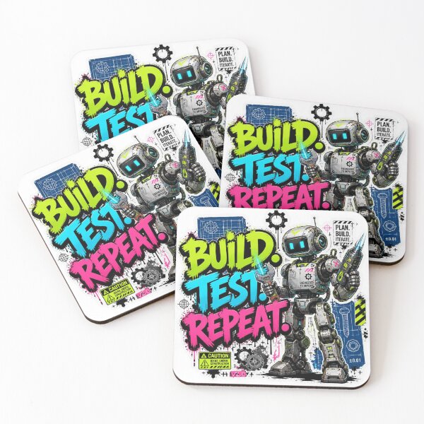 Item preview, BUILD. TEST. REPEAT. Graffiti Sticker PNG | Futuristic Robot Engineer | Coding & AI Tech Laptop Vinyl Decal | Programmer Gift designed and sold by Stylestickers55.