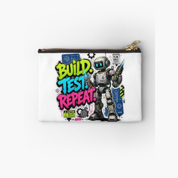 Item preview, BUILD. TEST. REPEAT. Graffiti Sticker PNG | Futuristic Robot Engineer | Coding & AI Tech Laptop Vinyl Decal | Programmer Gift designed and sold by Stylestickers55.
