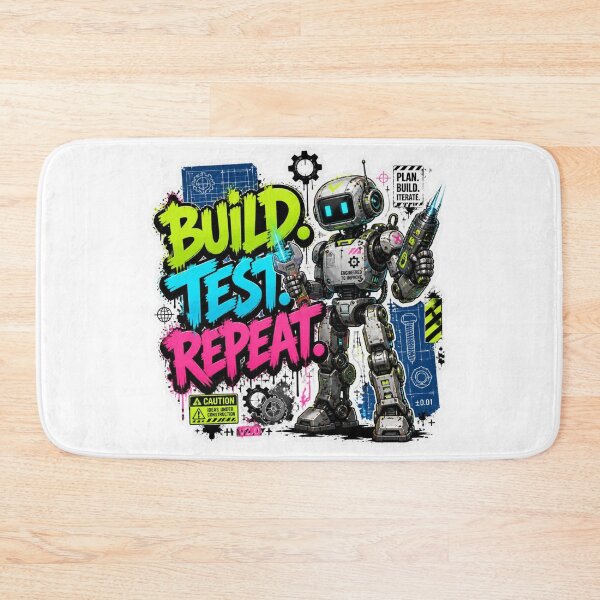 Item preview, BUILD. TEST. REPEAT. Graffiti Sticker PNG | Futuristic Robot Engineer | Coding & AI Tech Laptop Vinyl Decal | Programmer Gift designed and sold by Stylestickers55.