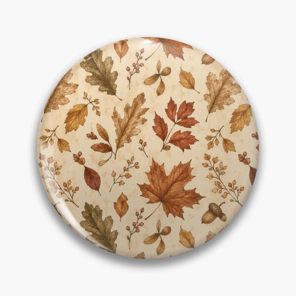 Item preview, Autumn Leaves Watercolor Pattern | Fall Foliage Seamless Design | Maple Oak Acorns Nature Illustration designed and sold by DreamPixelPrint.