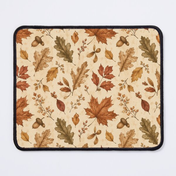Item preview, Autumn Leaves Watercolor Pattern | Fall Foliage Seamless Design | Maple Oak Acorns Nature Illustration designed and sold by DreamPixelPrint.