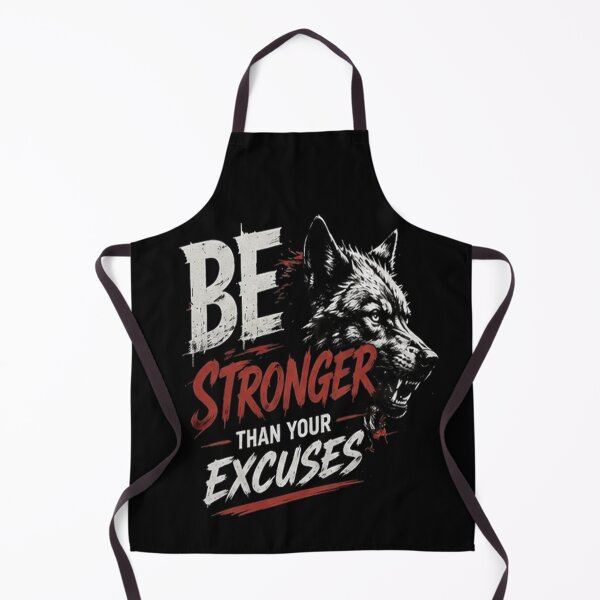 Item preview, Be Stronger Than Your Excuses Wolf Motivational Quote designed and sold by LUKOWEAR.