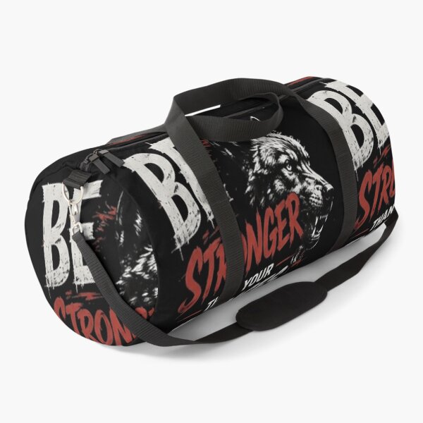 Item preview, Be Stronger Than Your Excuses Wolf Motivational Quote designed and sold by LUKOWEAR.