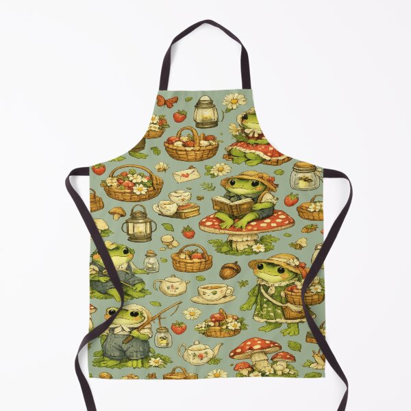Item preview, Cute Cottagecore Frog Seamless Pattern | Whimsical Forest Frogs, Mushrooms & Wildflowers designed and sold by AvalonTshirts.