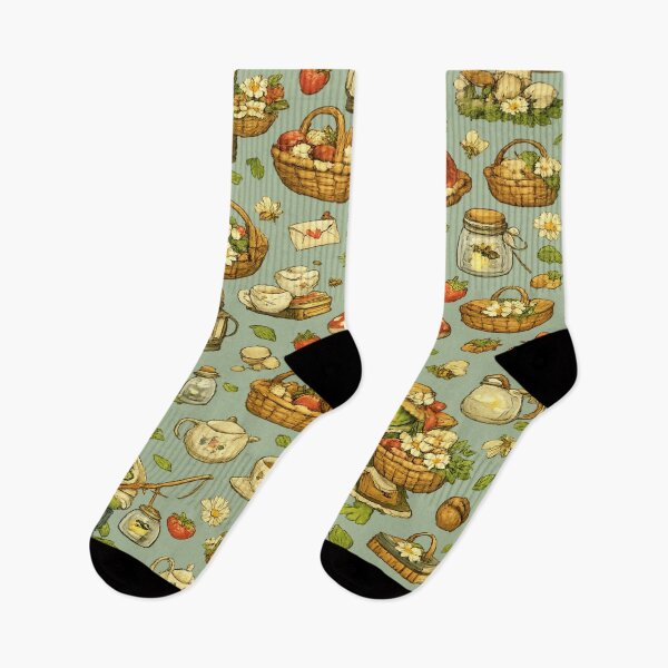 Item preview, Cute Cottagecore Frog Seamless Pattern | Whimsical Forest Frogs, Mushrooms & Wildflowers designed and sold by AvalonTshirts.