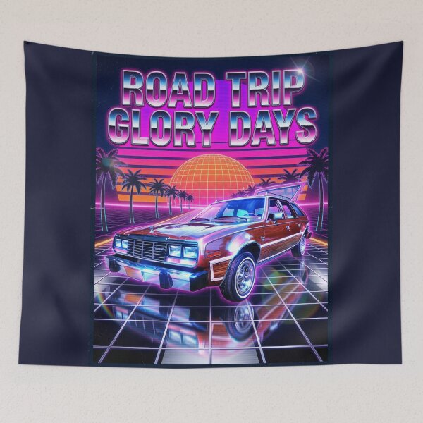 Item preview, Neon Retrowave Road Trip Station Wagon designed and sold by Dimensionality.