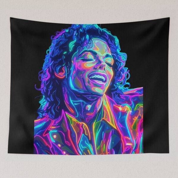 Item preview, Neon Pop Singer Portrait Retro Glow Artwork designed and sold by ExploreAura Studio.