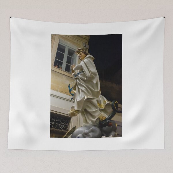 Item preview, Statue Of The Virgin Mary With Crown And Halo Of Stars, Praying Madonna In White Robe designed and sold by Nmallia.