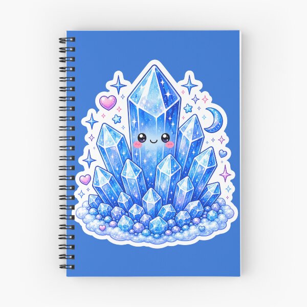Item preview, Cute Kawaii Blue Crystal Cluster Sticker designed and sold by Christiana-Art.