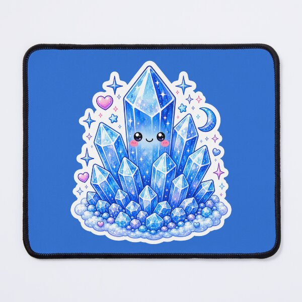 Item preview, Cute Kawaii Blue Crystal Cluster Sticker designed and sold by Christiana-Art.