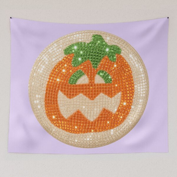 Item preview, Disco Jack O'Lantern Pumpkin Cookie designed and sold by Ellie Dyer.