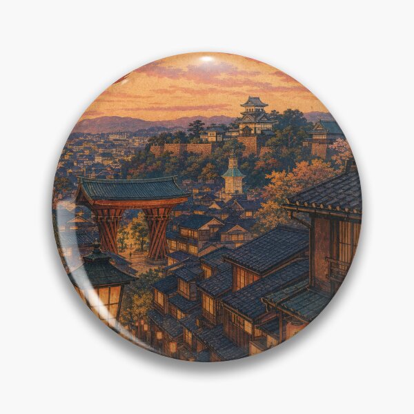 Item preview, Kanazawa Japan Travel Souvenir - Retro Illustration designed and sold by VisualArtsOasis.