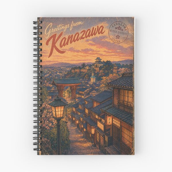Item preview, Kanazawa Japan Travel Souvenir - Retro Illustration designed and sold by VisualArtsOasis.