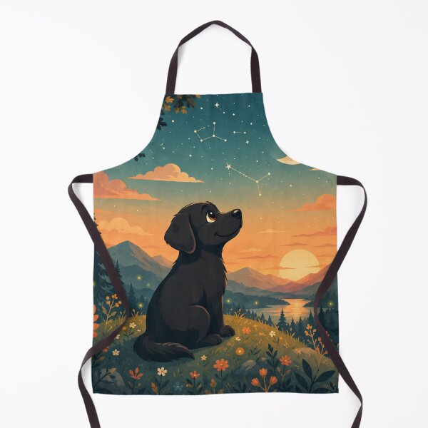 Item preview, Constellation Night – Black Labrador Under the Stars | Cozy Fantasy Nature Illustration designed and sold by Goodthingstree.