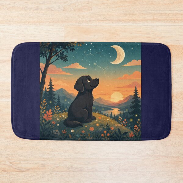 Item preview, Constellation Night – Black Labrador Under the Stars | Cozy Fantasy Nature Illustration designed and sold by Goodthingstree.