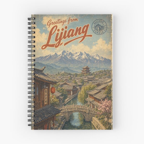 Item preview, Lijiang China Travel Souvenir - Retro Illustration designed and sold by VisualArtsOasis.