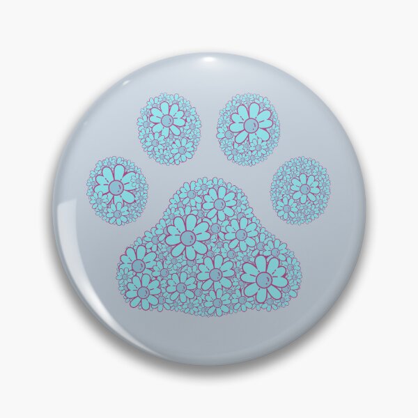 Item preview, Retro Turquoise daisy dog paw print  designed and sold by Doodles Down South.