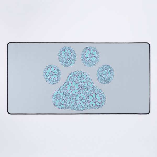 Item preview, Retro Turquoise daisy dog paw print  designed and sold by Doodles Down South.