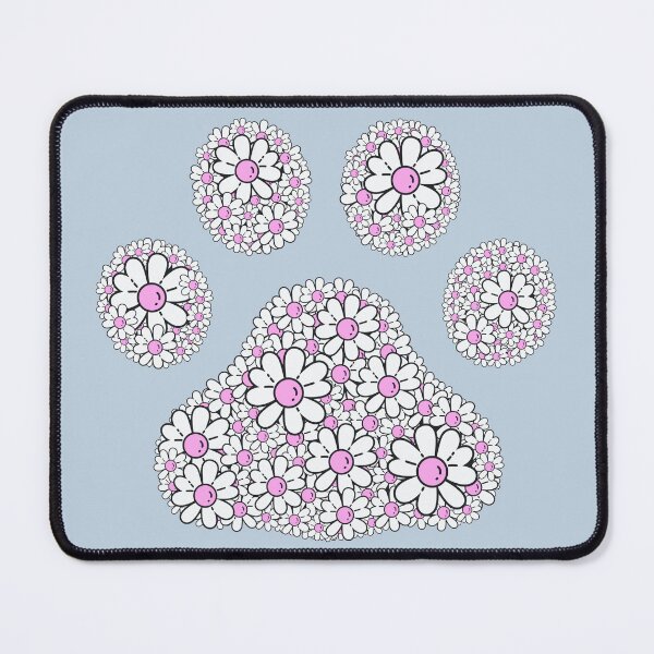 Item preview, Retro Pink daisy dog paw print  designed and sold by Doodles Down South.