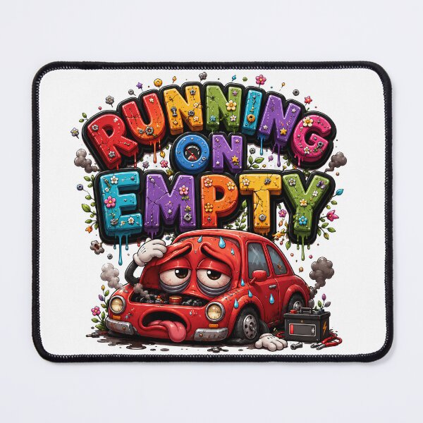 Item preview, Running on Empty Exhausted Red Car Funny Cartoon designed and sold by M.Store.