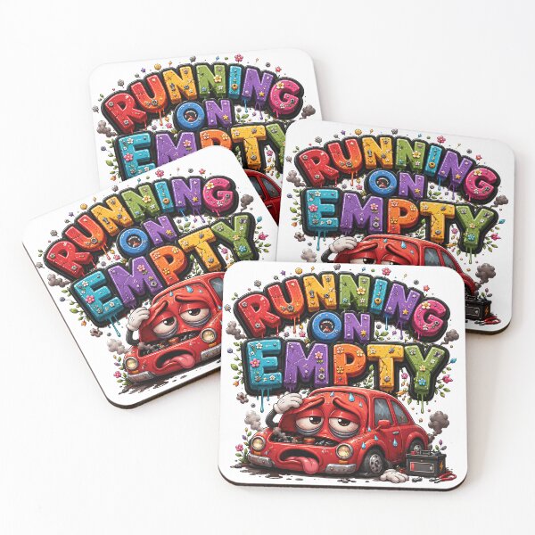 Item preview, Running on Empty Exhausted Red Car Funny Cartoon designed and sold by M.Store.