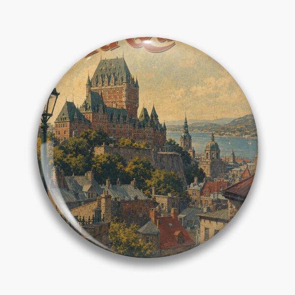 Item preview, Old Quebec Canada Travel Souvenir - Retro Illustration designed and sold by VisualArtsOasis.