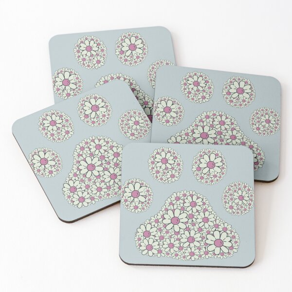 Item preview, Retro Sage daisy dog paw print  designed and sold by Doodles Down South.
