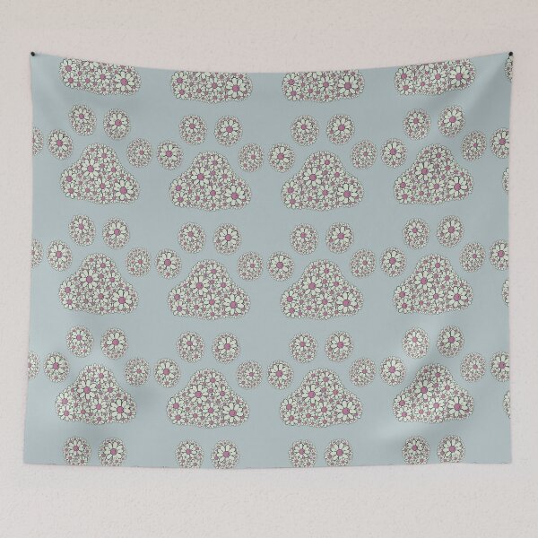 Item preview, Retro Sage daisy dog paw print  designed and sold by Doodles Down South.