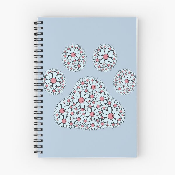 Item preview, Retro blue daisy dog paw print designed and sold by Doodles Down South.