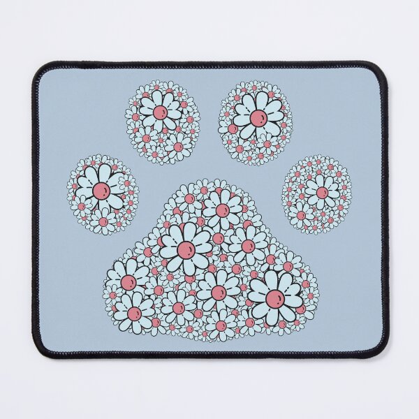 Item preview, Retro blue daisy dog paw print designed and sold by Doodles Down South.