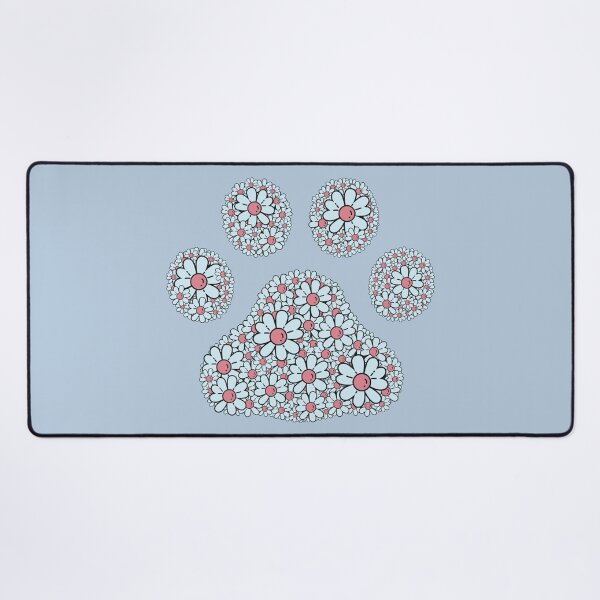 Item preview, Retro blue daisy dog paw print designed and sold by Doodles Down South.
