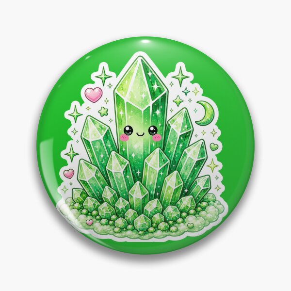 Item preview, Cute Kawaii Green Crystal Cluster Sticker designed and sold by Christiana-Art.