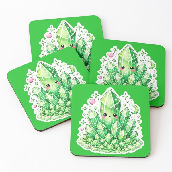Item preview, Cute Kawaii Green Crystal Cluster Sticker designed and sold by Christiana-Art.