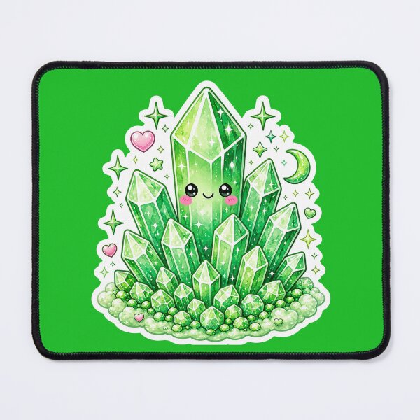 Item preview, Cute Kawaii Green Crystal Cluster Sticker designed and sold by Christiana-Art.
