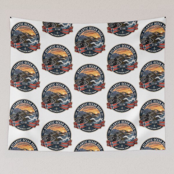Item preview, Atlantic Ocean Road Norway Atlanterhavsvegen Sticker Tshirt 05 designed and sold by yulnsjo.