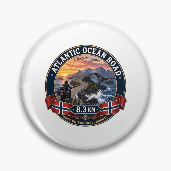 Item preview, Atlantic Ocean Road Norway Atlanterhavsvegen Sticker Tshirt 069 designed and sold by yulnsjo.