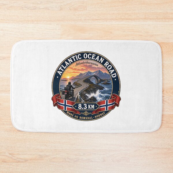 Item preview, Atlantic Ocean Road Norway Atlanterhavsvegen Sticker Tshirt 069 designed and sold by yulnsjo.